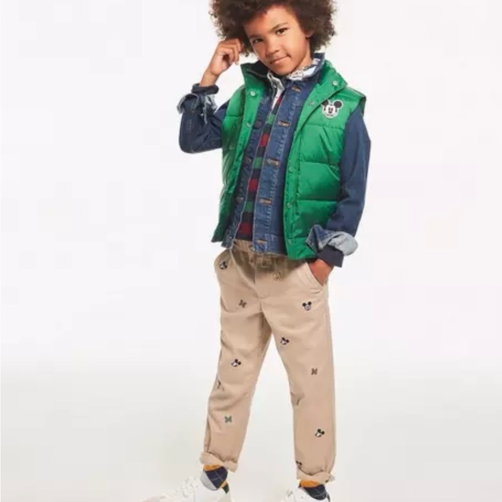 Janie and Jack Tan Kids Bottoms with Embroidered Details